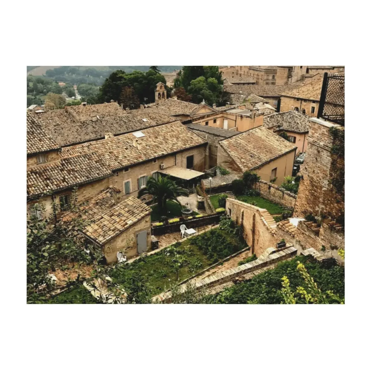 

Italian Rooftops Throw Blanket Bed Fashionable for sofa Plush wednesday Blankets