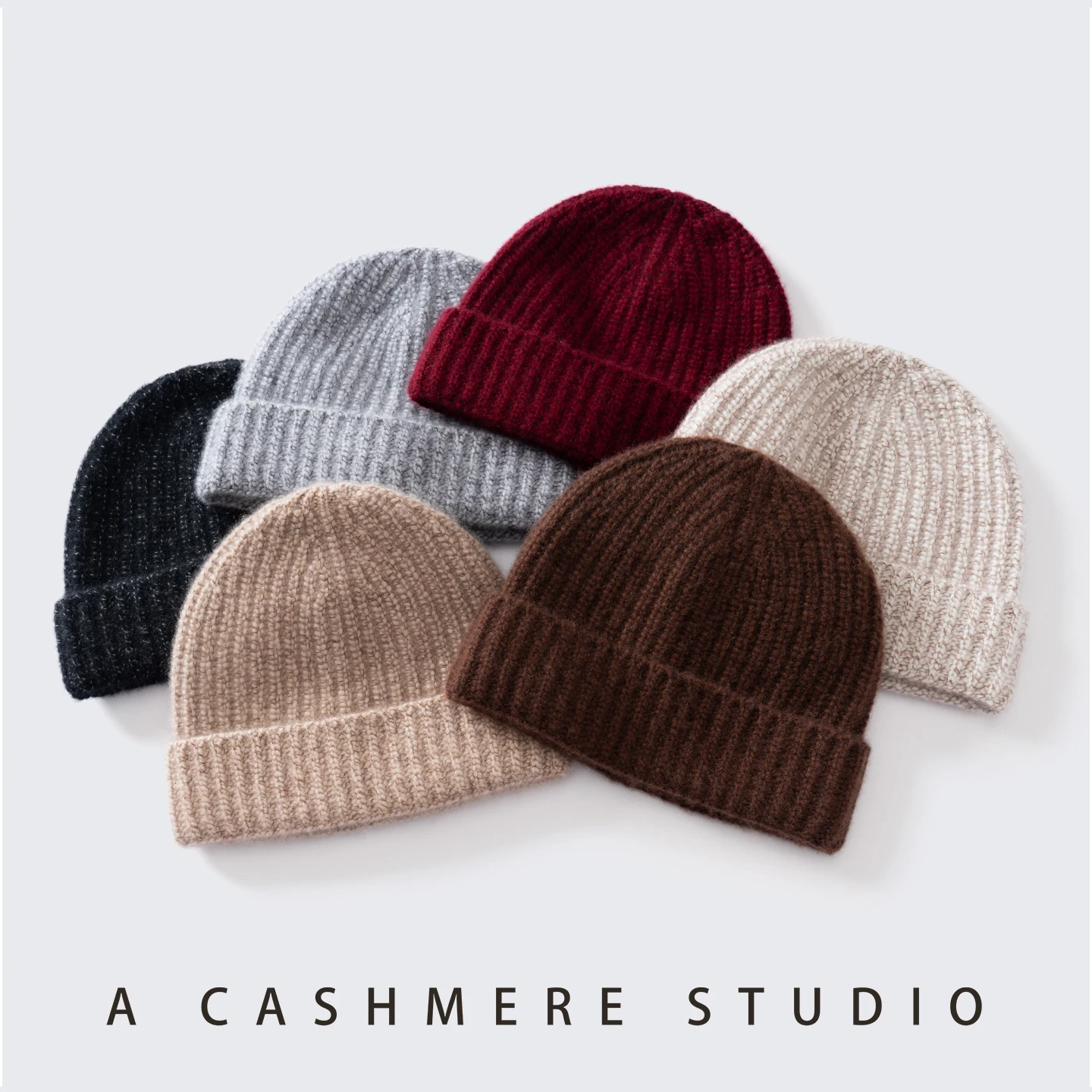100%Top Cashmere Beanie for Women&Men Winter Outdoor Casual Adult Unisex Thicken Warm Caps Speckled Yarn Knit Ribbed Cuffed Hat