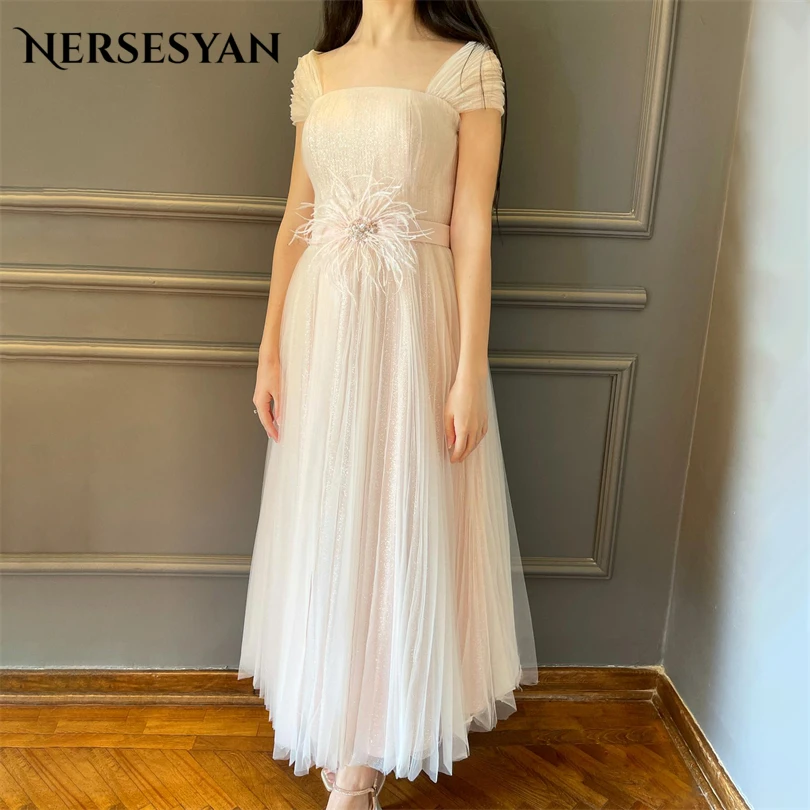 

Nersesyan Stylish Tulle Evening Gowns Off Shoulder Pleated Party Dresses Long A Line Draped Homecoming Vestidos De Fiesta 2023