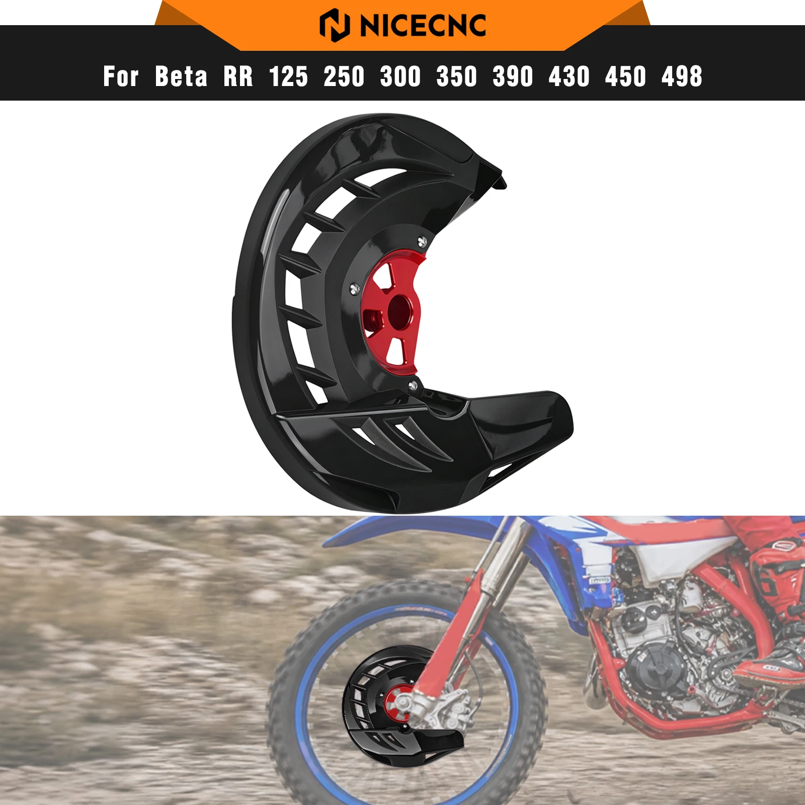 NICECNC Für Beta RR 300 RR 250 2020-2024 Vordere Bremsscheibe Schutz Abdeckung RR 390 430 450 498 2015-2024 2023 RR 2T 4T Race Edition