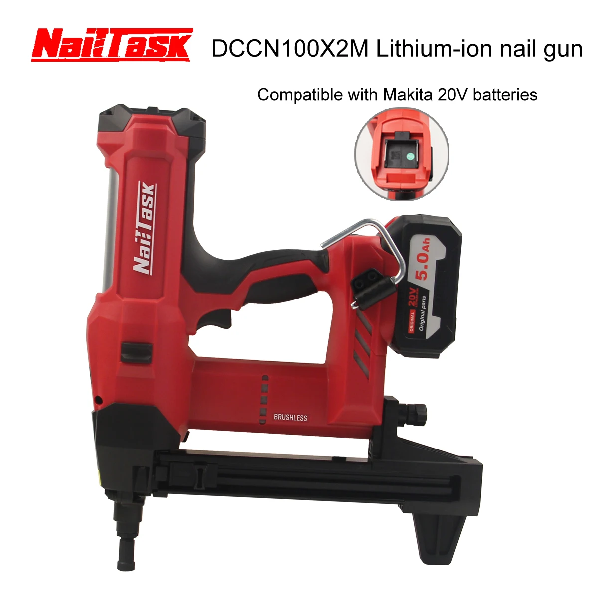 Nailtask 90s2M Cordless Electric Wireless Concrete Nail Gun for Fixing Concrete - Portable Power Tool