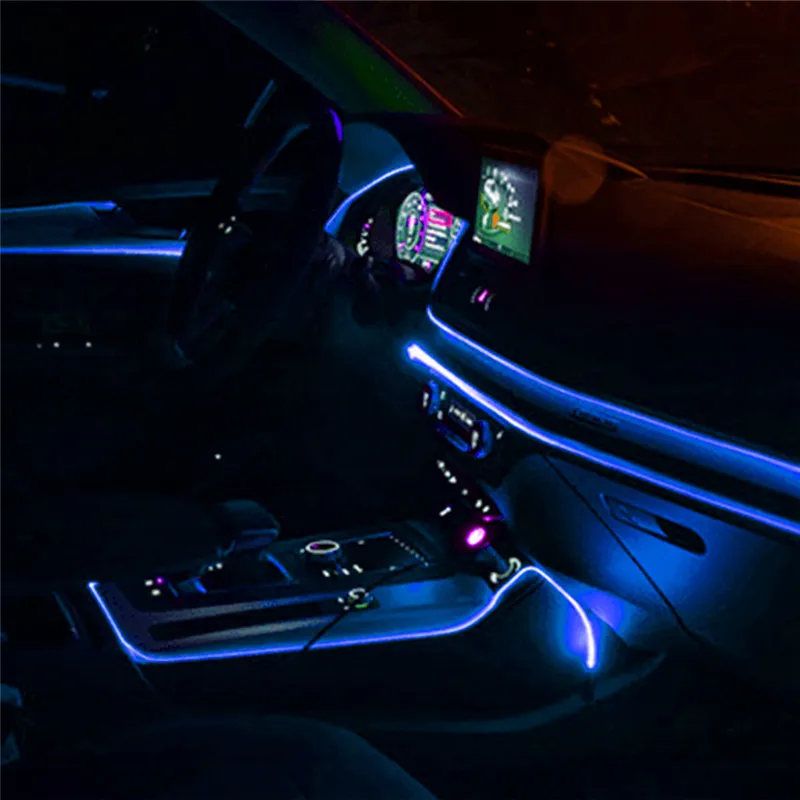 

Car Interior Led Decorative Lamp EL Wiring Neon Strip For VW Transporter T5 T4 Polo 6R 9N Caddy Passat B6 Touran Ambient Light