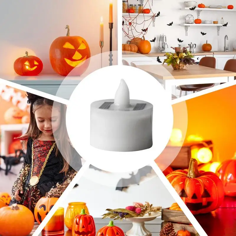 1pcs Solar Tea Light Led Candles Flameless Outdoor Solar Tea Lights Rechargeable Candles for Party Garden Home Decoration