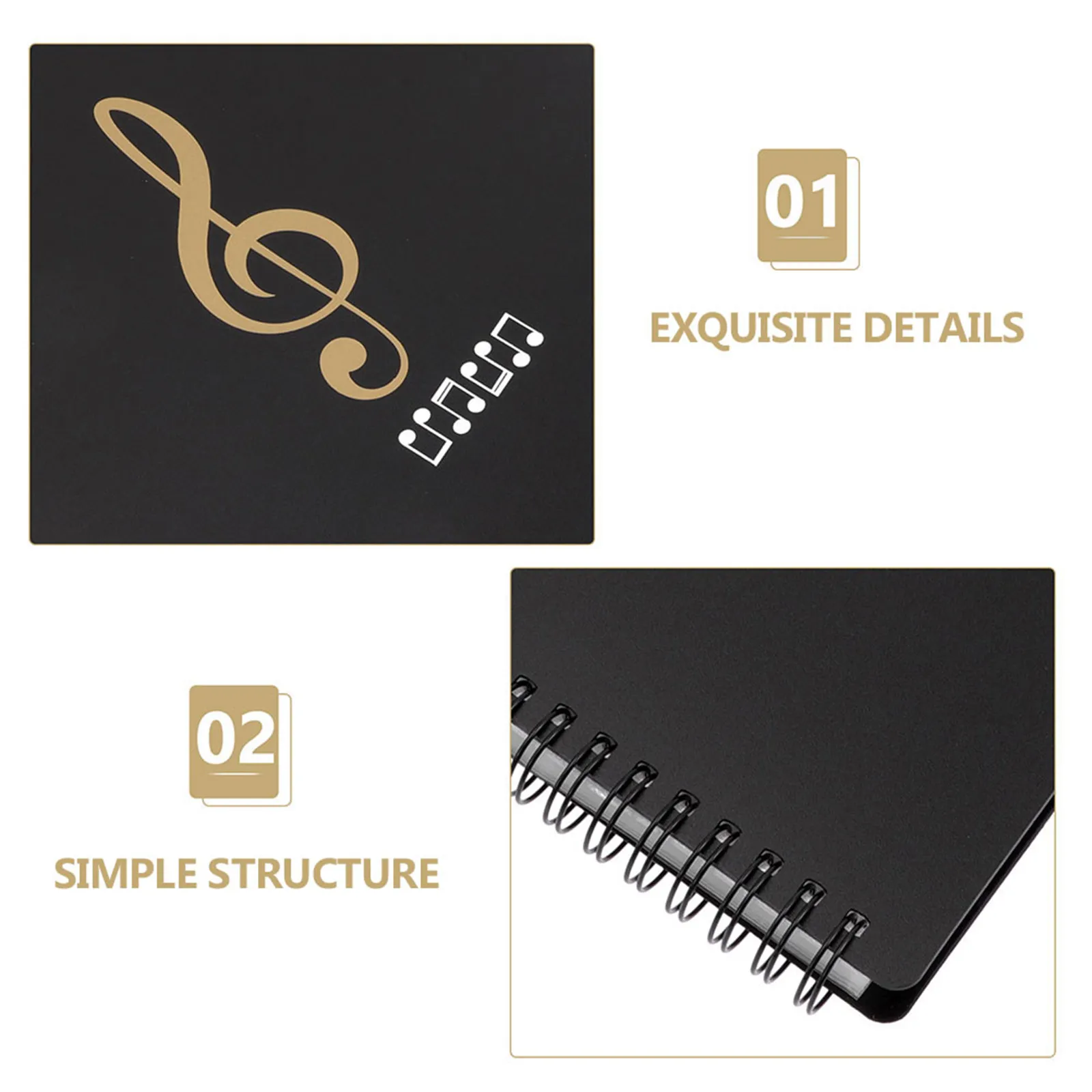 A4 Size Music File Folder High Grade Patterned Note Design Sheet Music Folder for Instrument Players Students Teachers