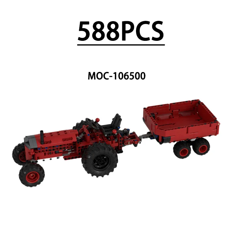 

Строительные блоки MOC-106500 с моделью трактора-прицепа, 588 деталей, детская развивающая игрушка, подарок на день рождения, Рождество, Новый год