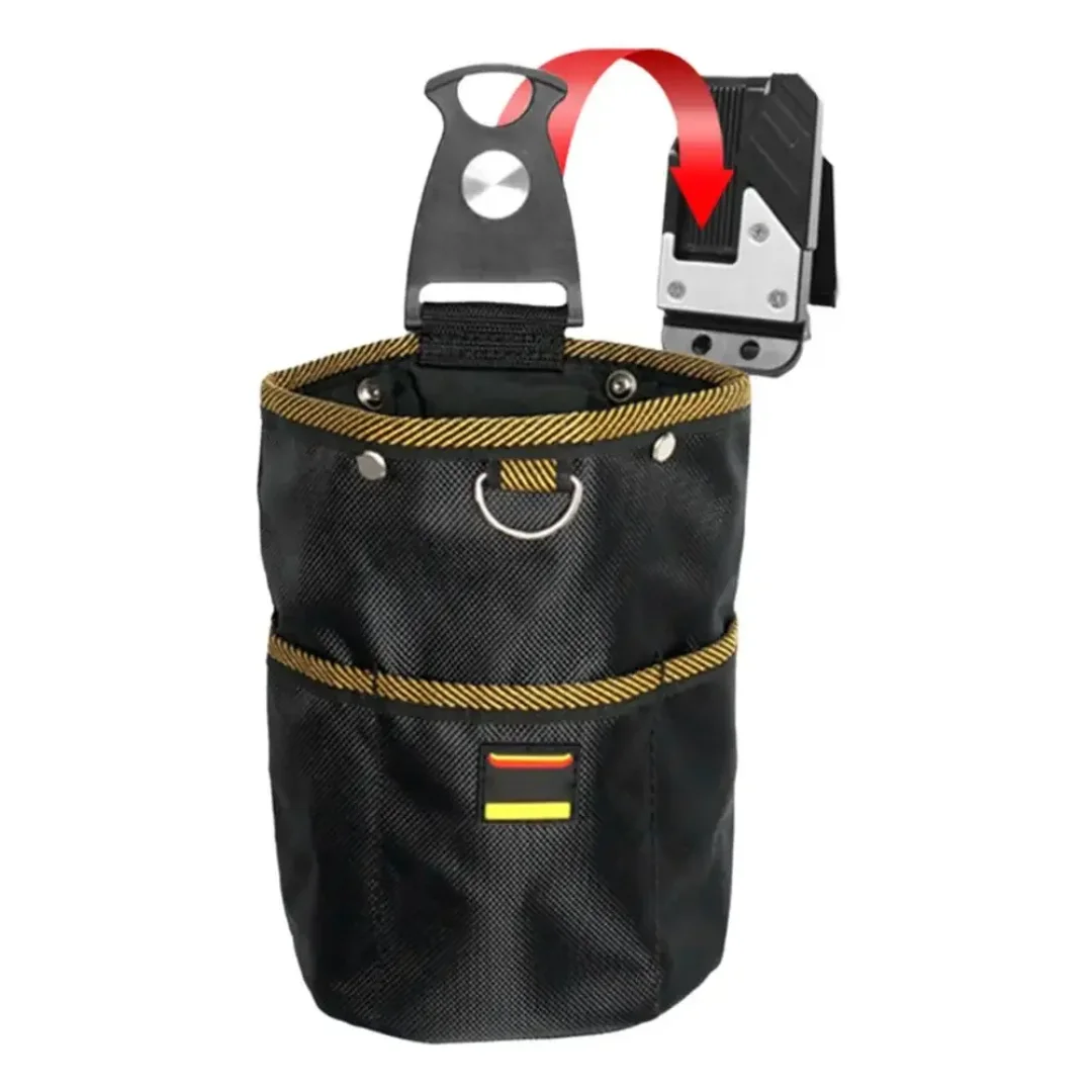 Oxford Cloth Tool Storage Bag With Buckle Rotatable Quick Hanging Waist Bag For Nail Screw Electrician Woodworking Organizer