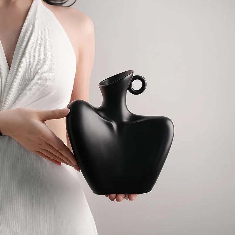 Jingdezhen Body Wabi Sabi European Style Ceramic Vase Living Room Home TV Cabinet Decor for Cross Border Hot Picks