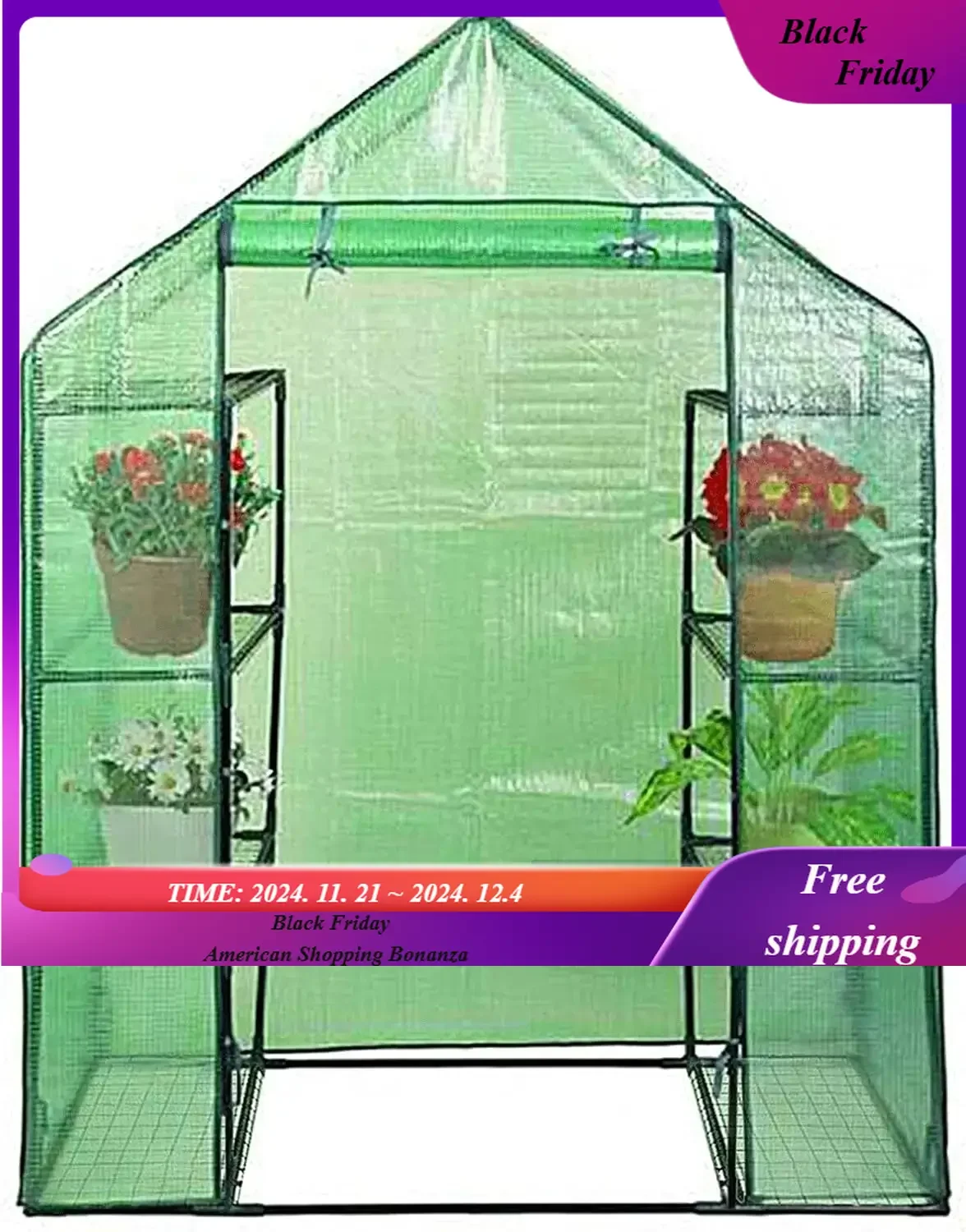 

Garden Greenhouse Walk-in, Tomato Greenhouse Tent Growth Room, Vegetable, Fruit and Flower Plant shed with Strong Reinforcement