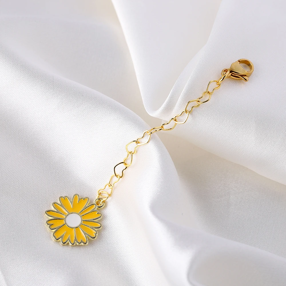 10pcs/lot 50mm Heart Extended Extension Tail Chain Connector For DIY Jewelry Making Findings Bracelet Necklace Accessories