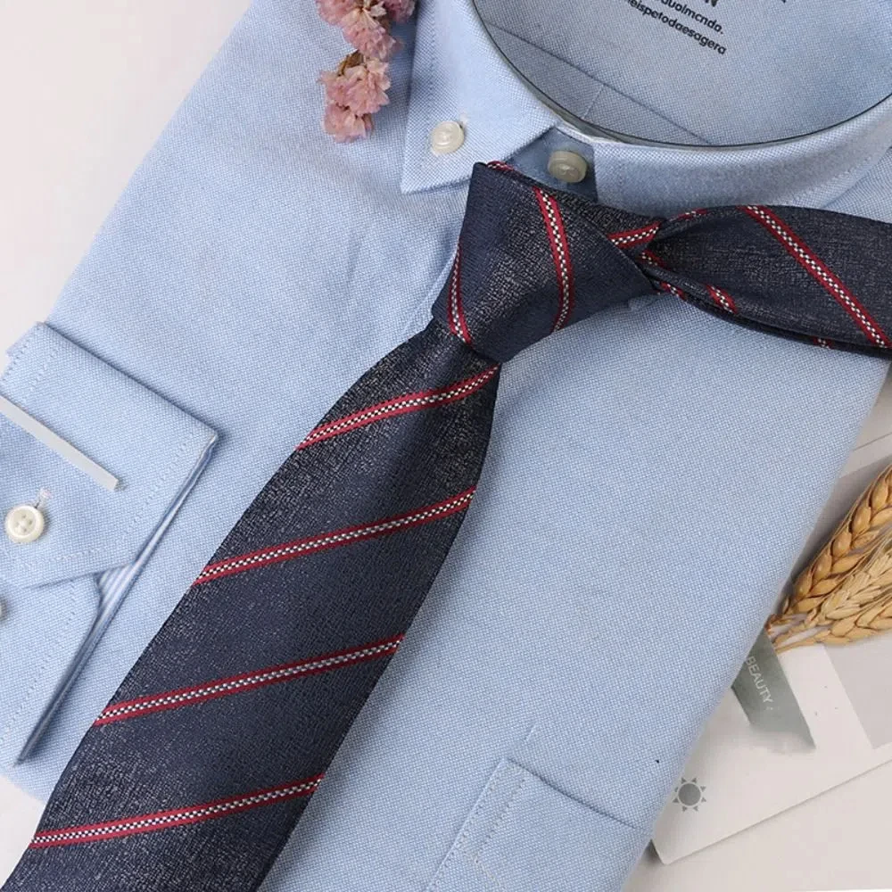 

British Gentleman Men's Business Printed Neck Tie Soft Dot Jacquard Floral Tie Polyester Adjustable Striped Knitted Tie Boys