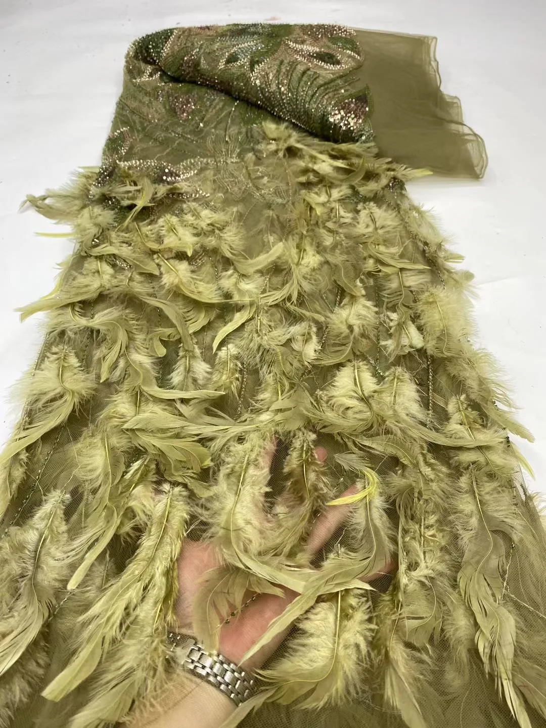 قماش دانتيل مصمم تول أفريقي 2025، قماش، للخياطة، ترتر، فساتين زفاف، تطريز، جودة عالية، شبكة، قماش، 5 ياردات #6