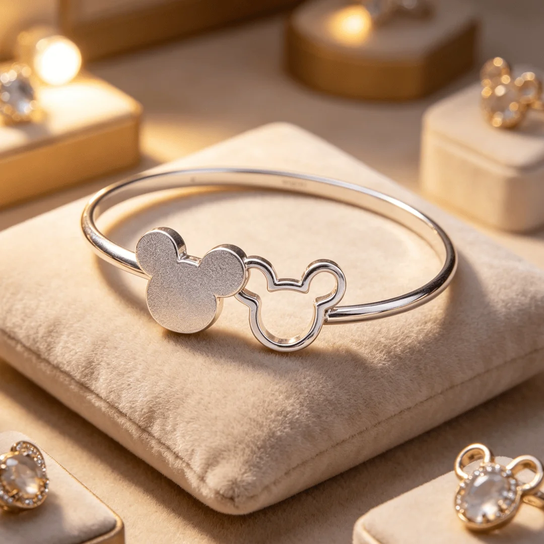 Fashion hot 925 Sterling Silver Bracelets Romantic Frosted Mickey bangle for Women adjustable Party wedding Gift Jewelry student