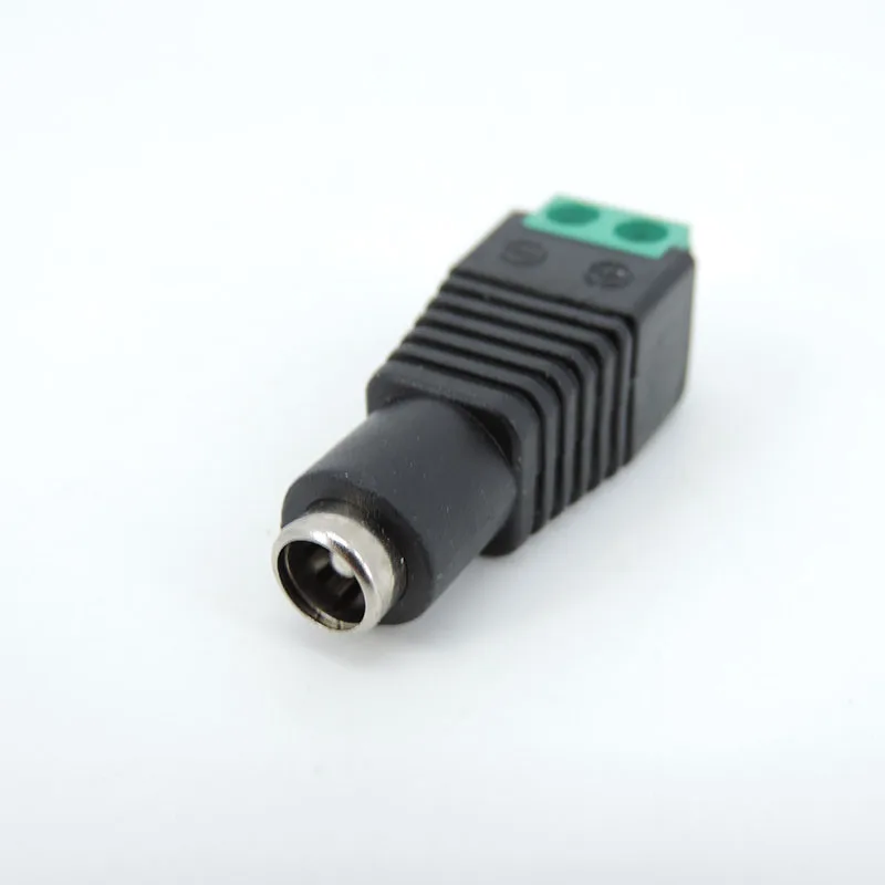 10pcs DC Male female Jack Plug power connector 2.1*5.5mm 5.5x2.1mm terminal Adapter Cable for 3528/5050/5730 CCTV IP camera A7