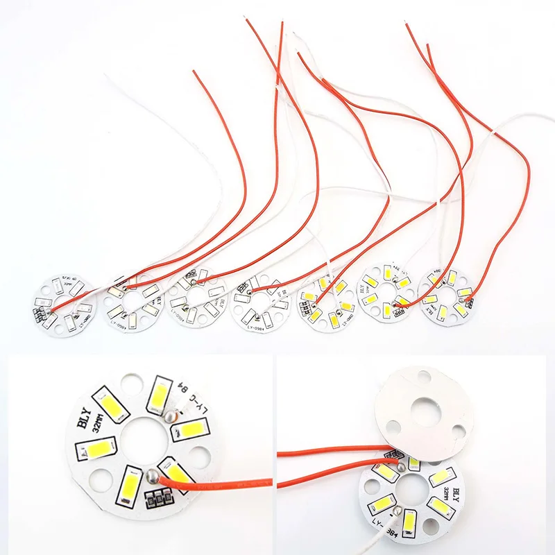 DC 5V USB 5730SMD LED Chip Beads Surface Dimmable Bulb Transformation LED Light Source Dia 32MM 3W Light Single Color