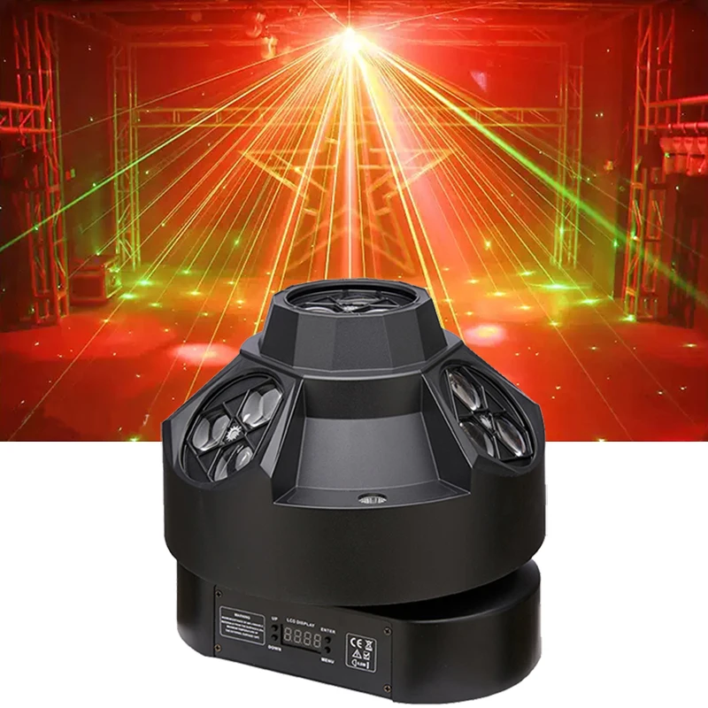 Super Bee Eyes DJ Laser 12x15W RGBW 4in1 LED Beam Moving Head Light RGB Laser White Strobe Effects Disco Party Stage Projector