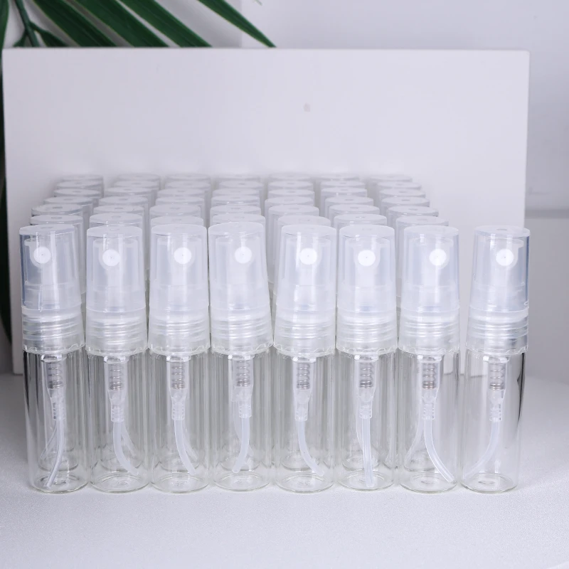 3 ml Verkoop 50/pcs Hoge Kwaliteit Transparant Glazen Parfumflesje Mini Spray Fles Draagbare Reizen Keulen Vocht Fles