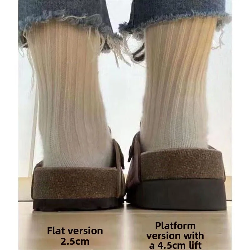 2026 Fashion Women's Suede Mules Slippers Men Clogs Cork Insole Sandals With Arch Support Outdoor Beach Slides Home Shoes