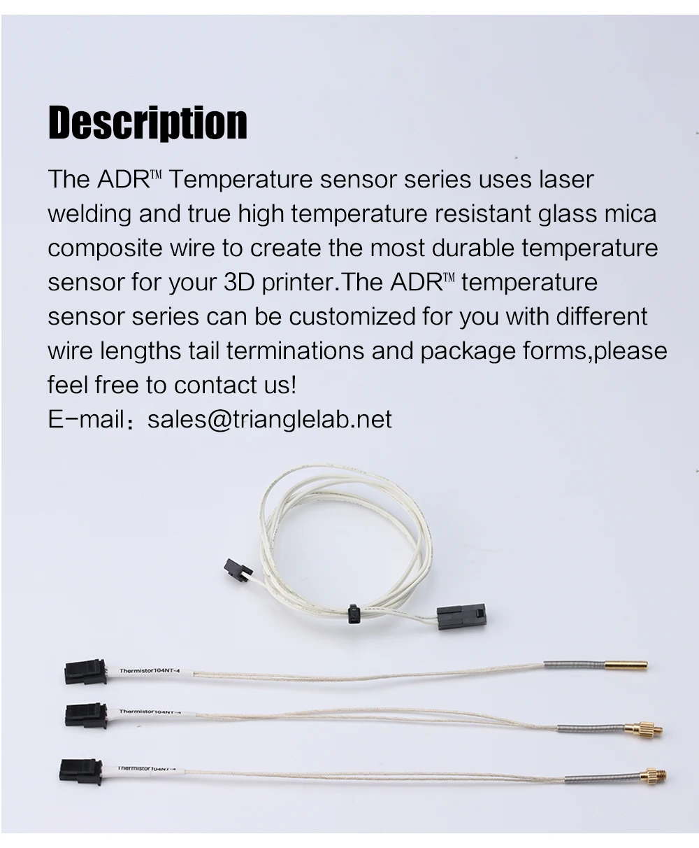 Trianglelab ADR ™ 104NT-4-R025H42G (104GT-2) Thermistor-Sensor, neue Standard-Mehradrig-Laser-geschweißte Leitungen, 3x15 mm, Metall M3 M4 – Detail 28