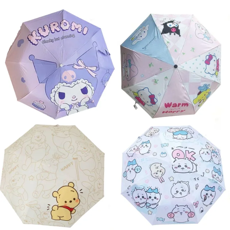 Clearance Payment Sanrio Anime Automatic Folding Umbrella Cartoon Fashion Sunny and Rainy Two with An Umbrella One Piece Left