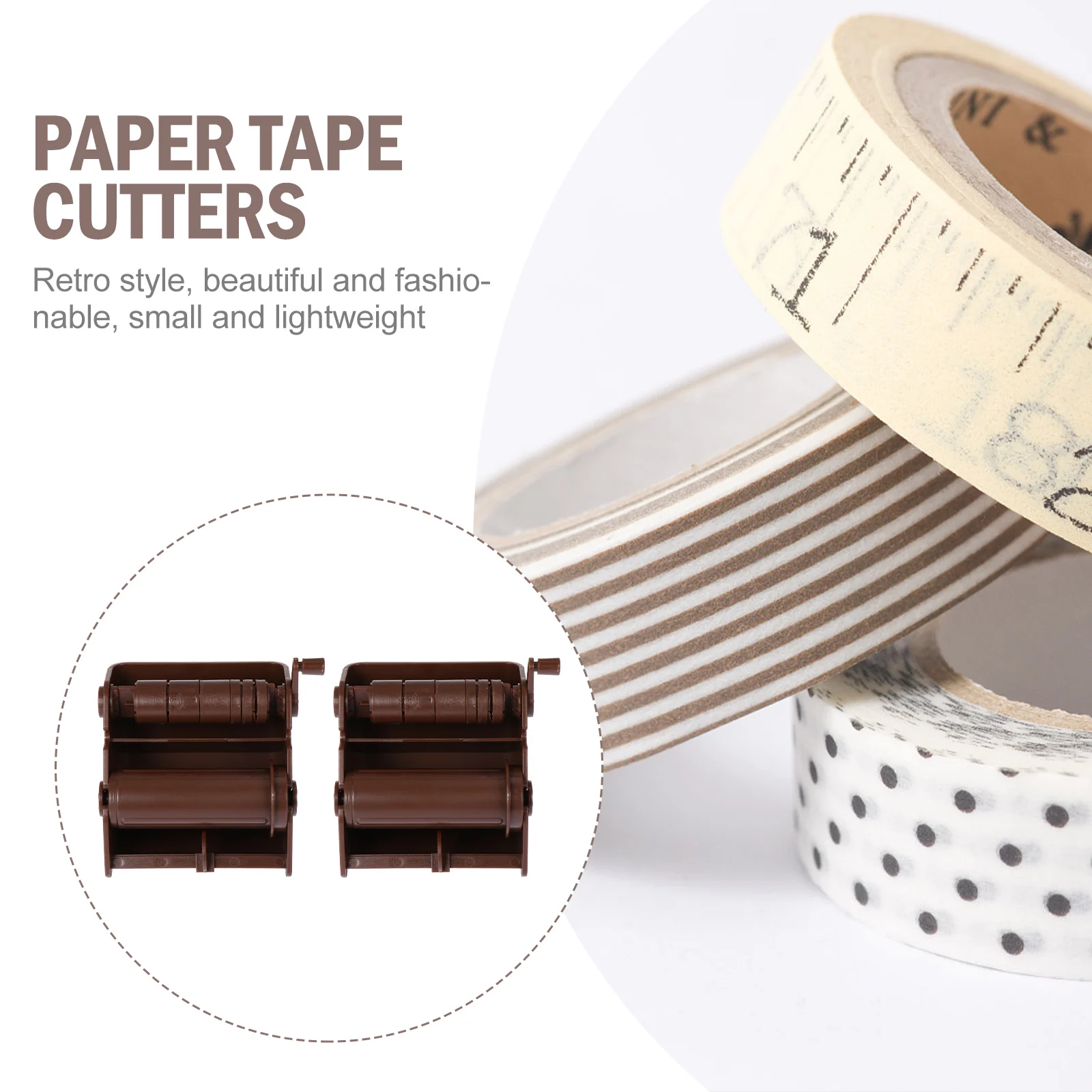 

2 Pcs Tape Dispenser Paper Sticker Simple Cutters Plastic Washi Machine Office