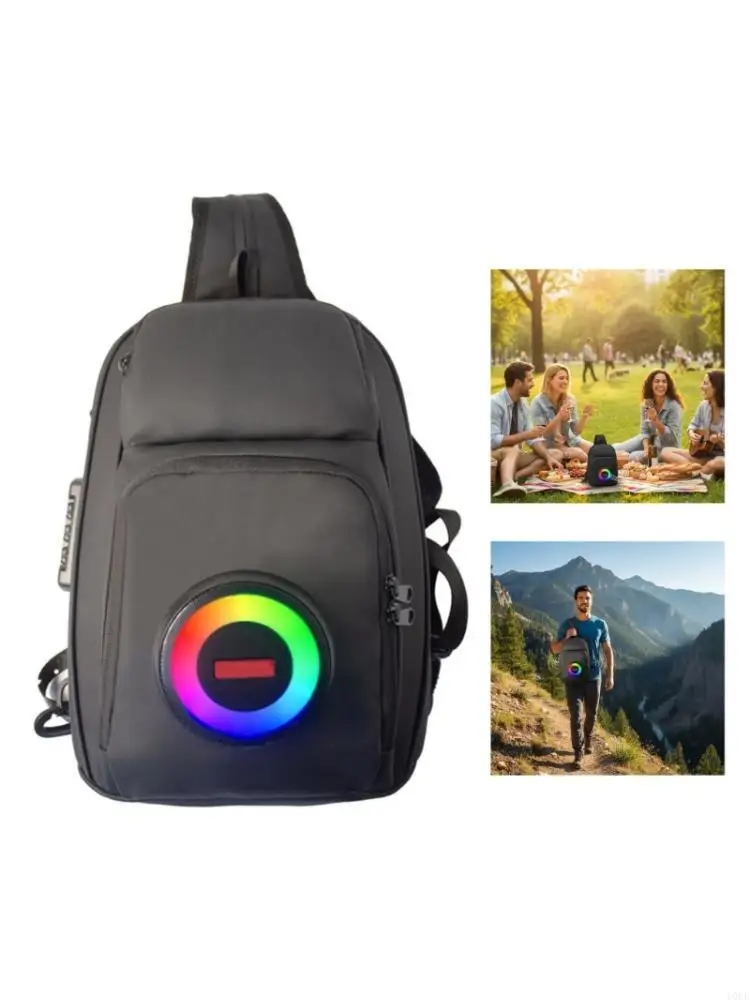 

Chest Bag Waist Bag with Speakers Bluetooths Fanny Pack Convertible Backpacks