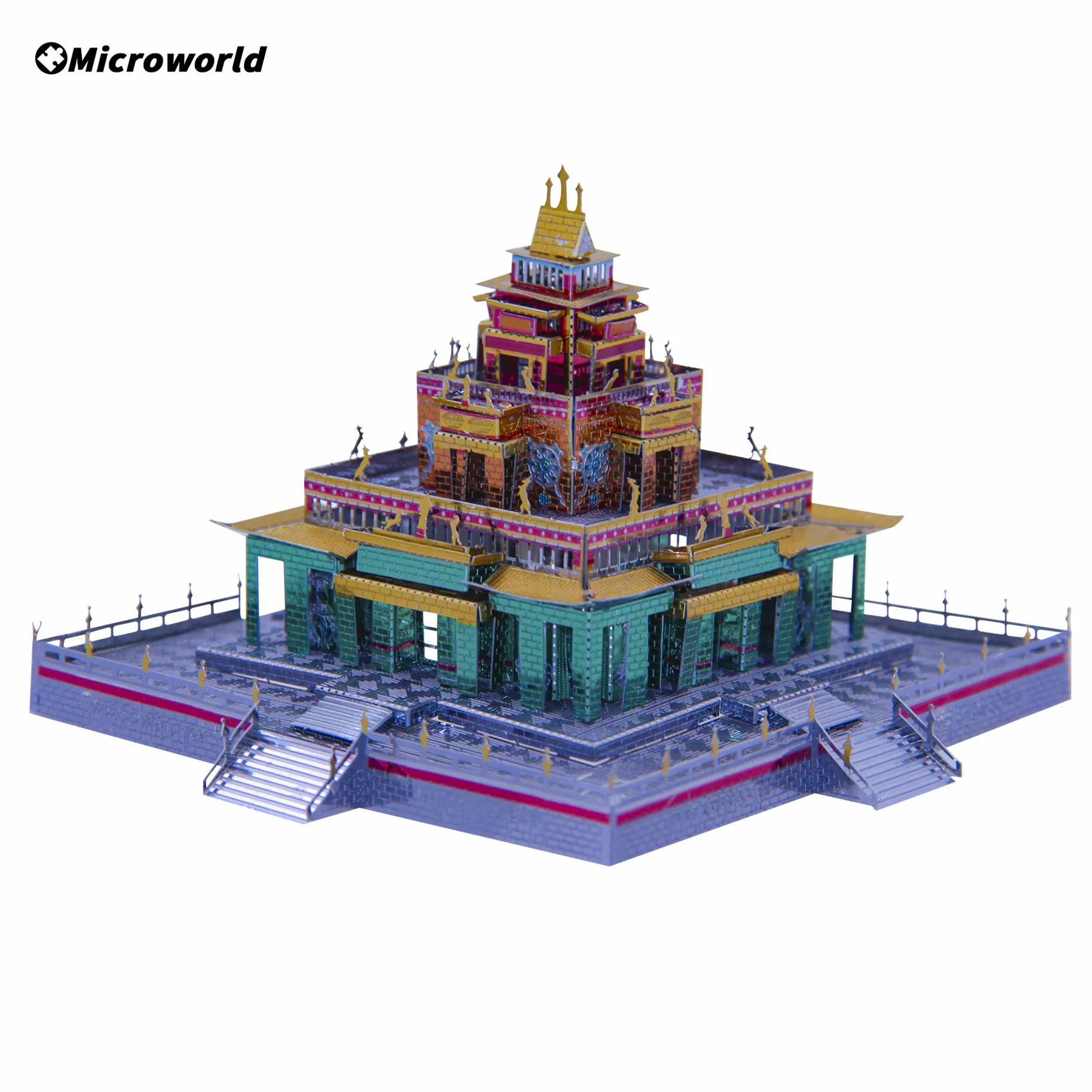 

Microworld 3D Metal Nano Puzzle Tibetan Buddhist Temple Building Model Kits Laser Cutting Jigsaw Toys Christmas Gifts For Adult