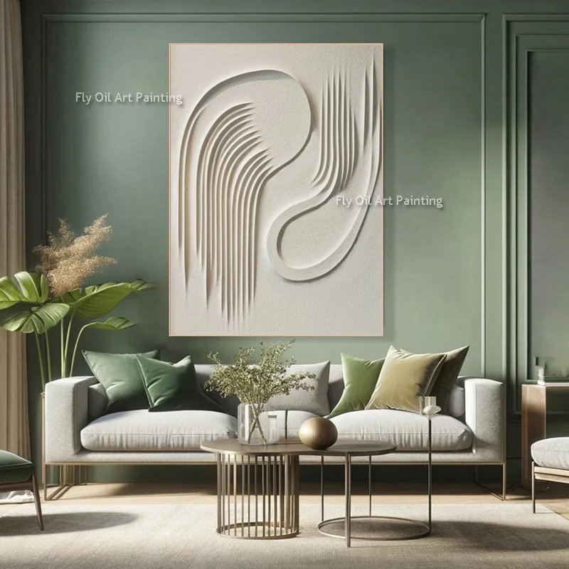 Abstract Pure Beige Texture Thick Oil Painting Hand Drawn New Design Fashion Brown Canvas Wall Art Decor For Room As Gifts
