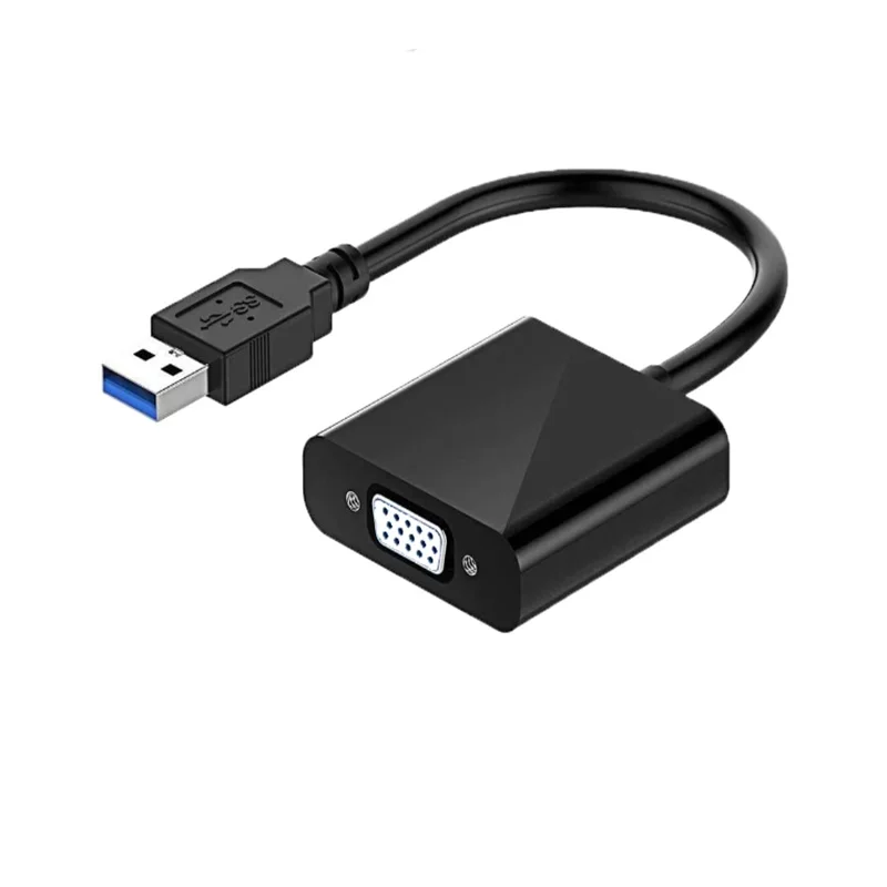 Konverter kabel adaptor USB 3.0 ke VGA, konverter adaptor USB 3.0 ke VGA pria wanita untuk PC HDTV komputer proyektor TV