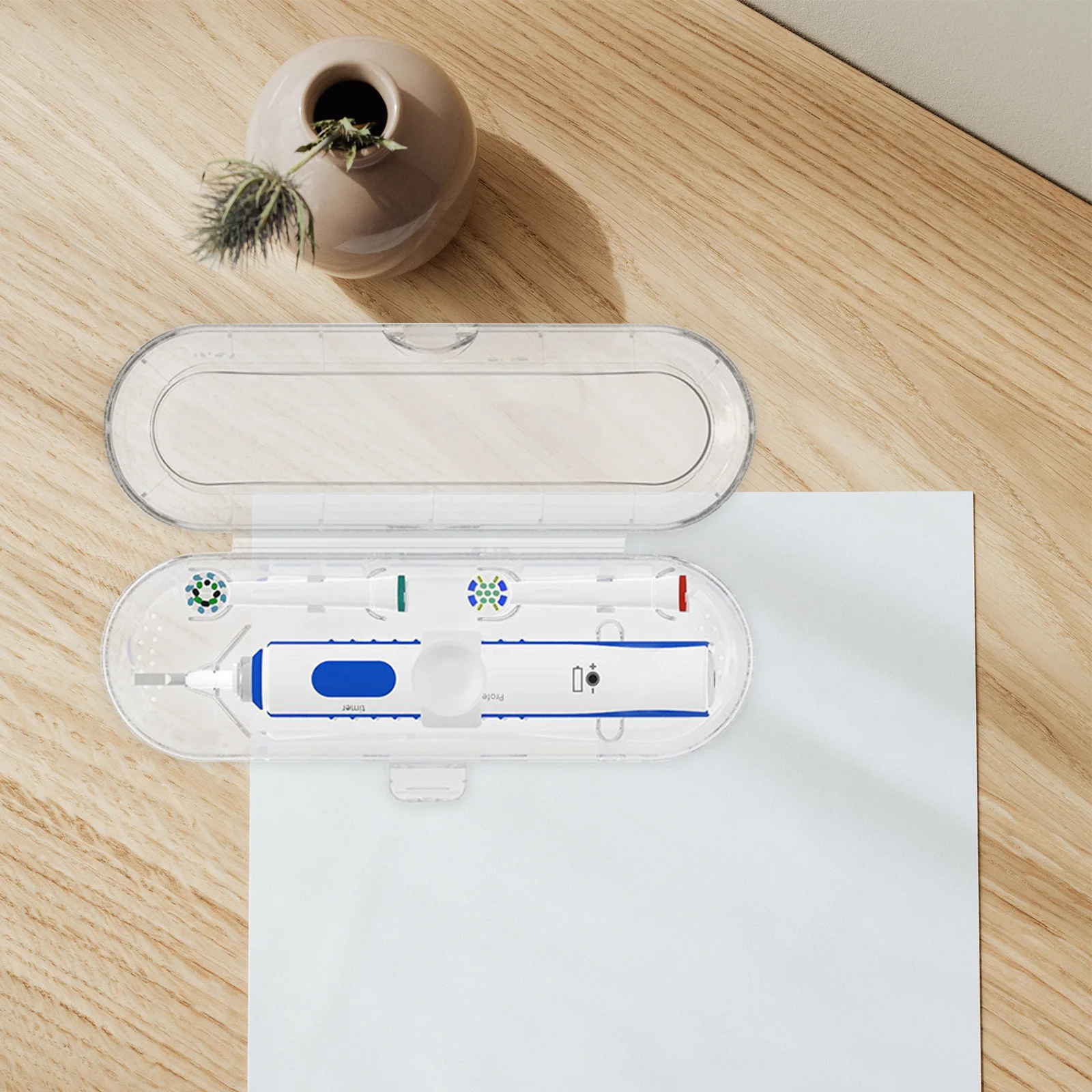 

Portable Transparent Plastic Electric Toothbrush Case Travel Holder Cover for Toothbrush Heads Storage Compact