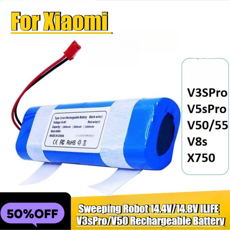 

For Xiaomi Sweeping Robot 14.4V/14.8V ILIFE V3sPro/V50 Rechargeable Battery