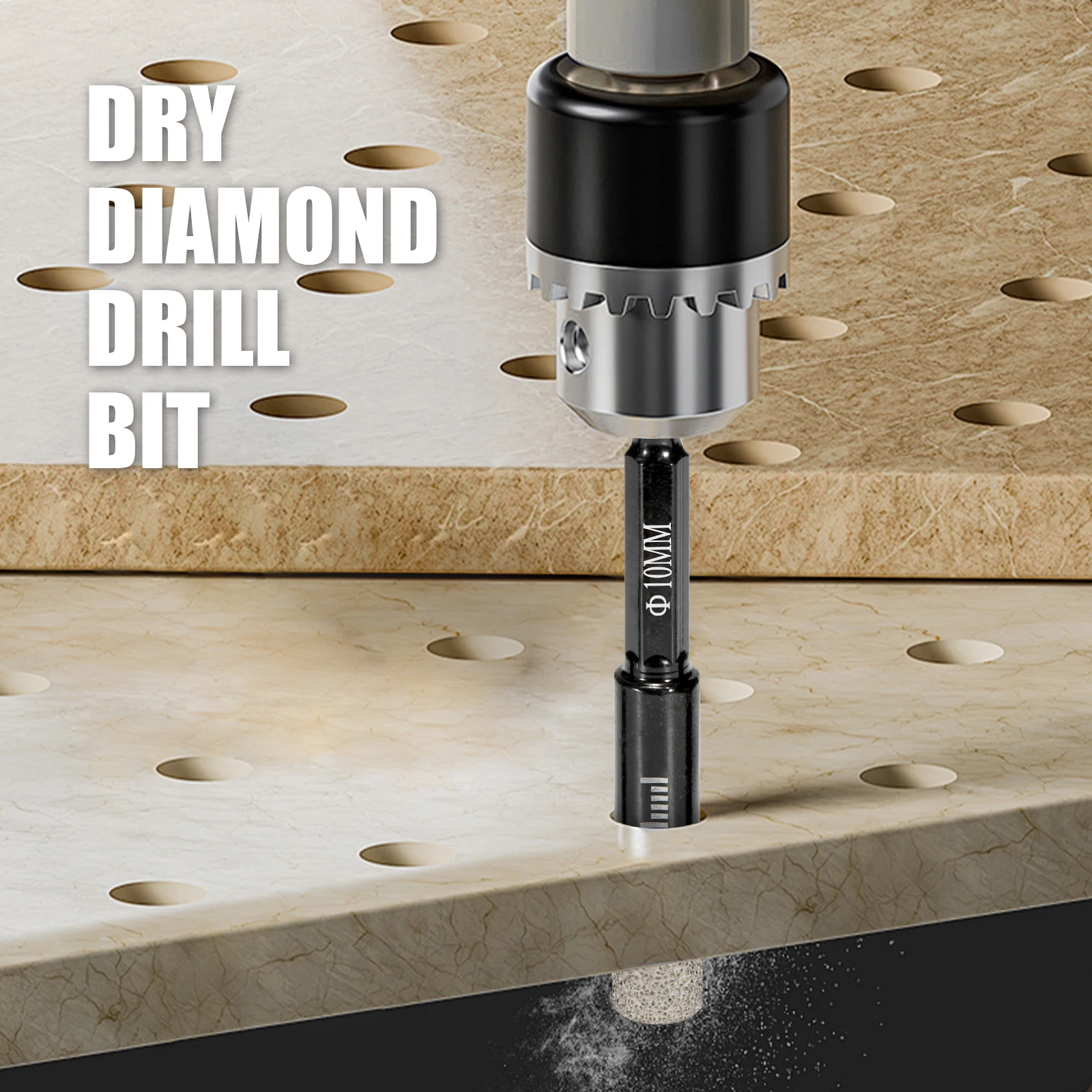 ろう付け乾式ダイヤモンドコアドリルビット 6-16mm 六角軸 石材用ドリルビット 花崗岩 タイル 磁器 大理石 セラミック 穴あけ工具