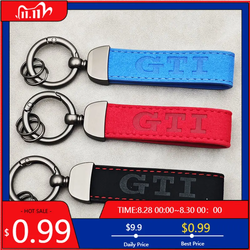 Колпаки ступиц Высококачественная замшевая кожа GTI Брелок для ключей автомобиля для Volkswagen VW Golf 4 5 6 7 8 MK4 MK5 MK6 MK7 MK8 GTI Брелок Ac