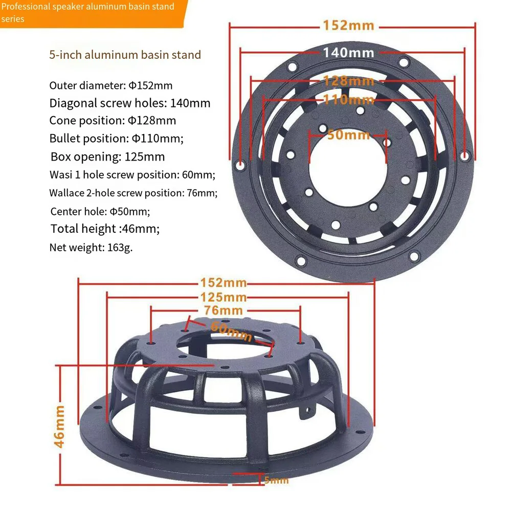 1 قطعة قوس المتكلم 3/4/5/6.5/8 بوصة الألومنيوم استدارة مضخم الصوت سلة مثالية لملحقات إطار حوض مكبر الصوت