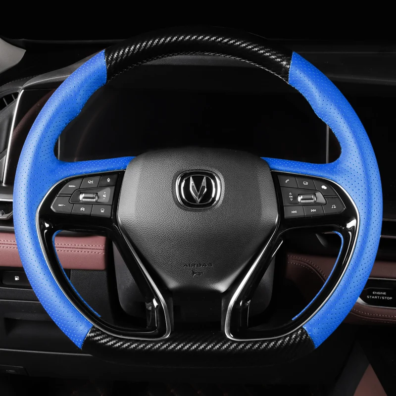 

Suitable for Changan cs75 plus EADO unit cs35 cs55 cs15 Alsvin v3 cx20 hand stitched steering wheel cover leather suede grip