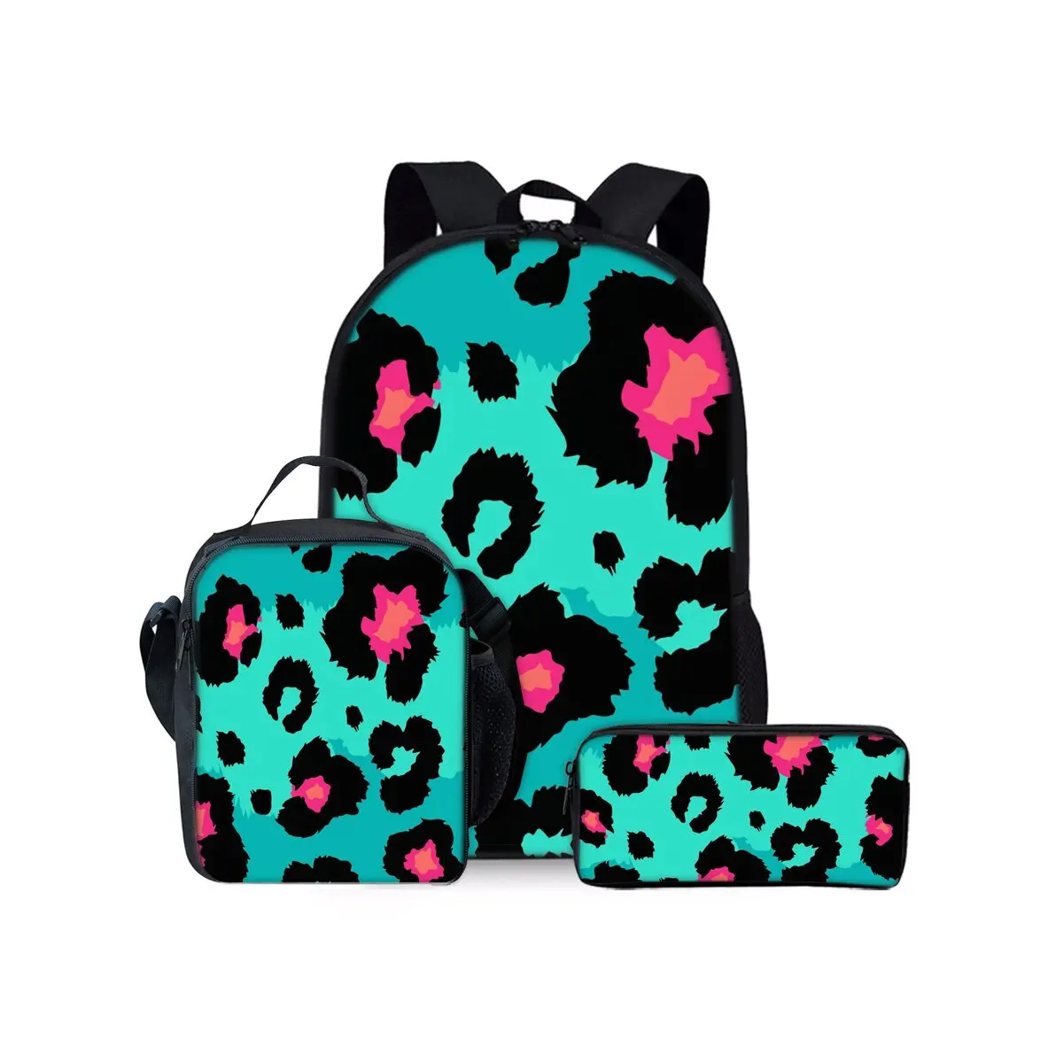 

Розовый комплект рюкзаков из трех предметов с леопардовым принтом для мальчиков и девочек, лучшие подарки, школьная сумка с 3D мультяшным рисунком для детей