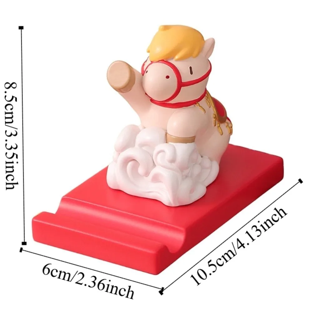 التميمة زودياك الحصان حامل هاتف زخرفة مهرجان ديكور الحيوان تمثال 2026 الحصان الحلي حامل لطيف نابض بالحياة #6