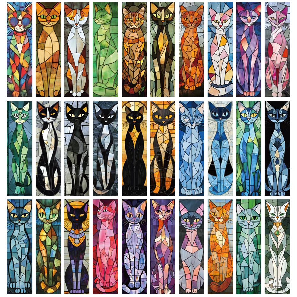 30/60PCS Elegante Gatto Segnalibro Pagine di Lettura Libro Studente Regali Del Fumetto Pagina Streetwear Segnalibri Carte Regalo Creativi Segnalibri