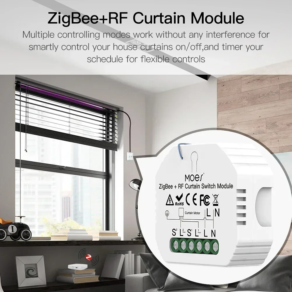 Moes inteligente zigbee wifi módulo de interruptor luz dimmer cortina interruptor vida inteligente app controle remoto alexa google casa controle voz