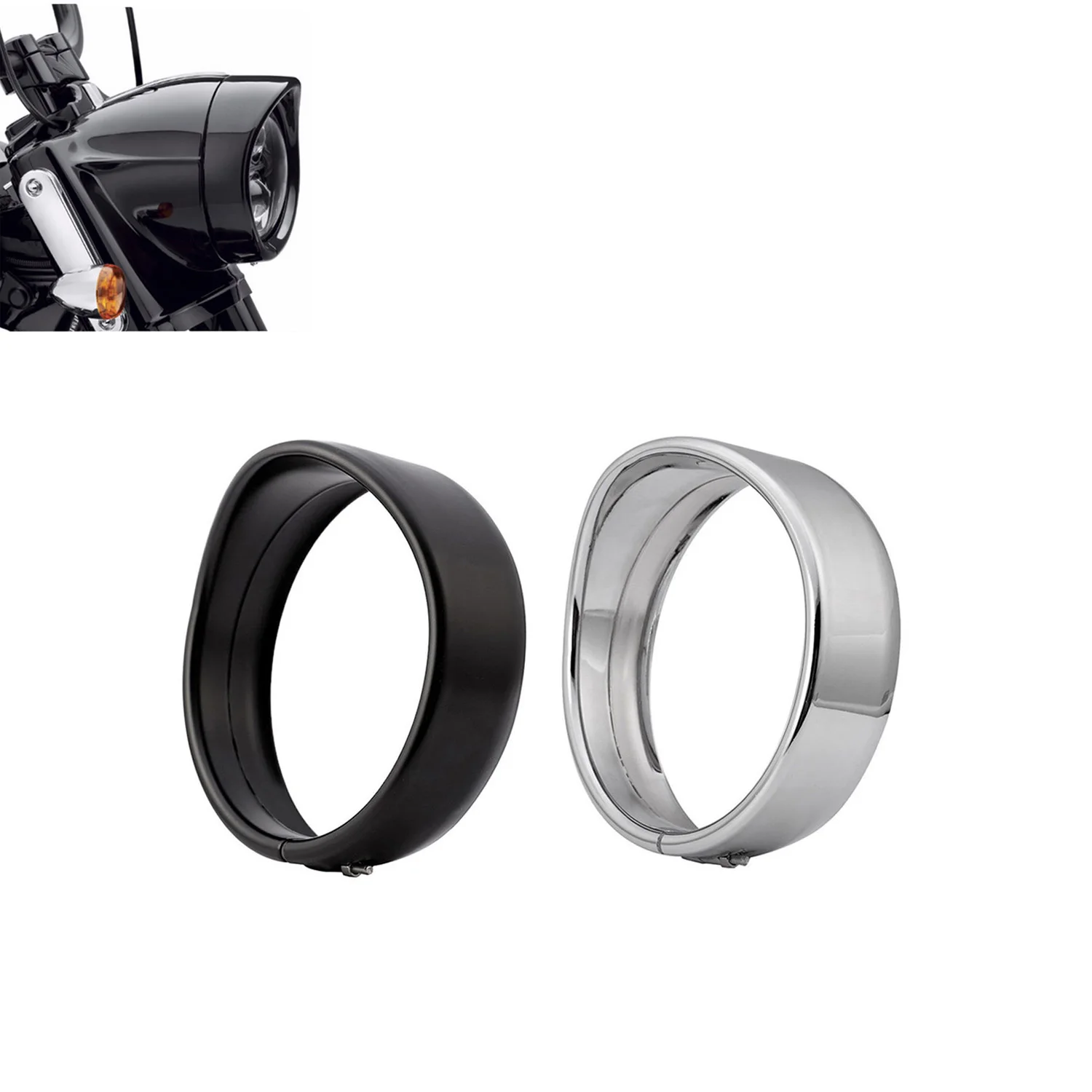 

7 Inch Headlight Bracket Cap, Metal Headlight Housing Cover, Motorcycle Body Modified Parts For Harley