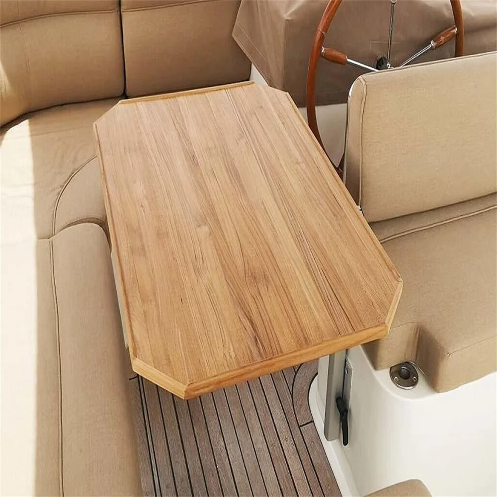 

Boat Rectangular Teak Table Top 420x620/480x770/610x900mm Plain Cut Corners Fiddles Around Table Marine Yacht RV