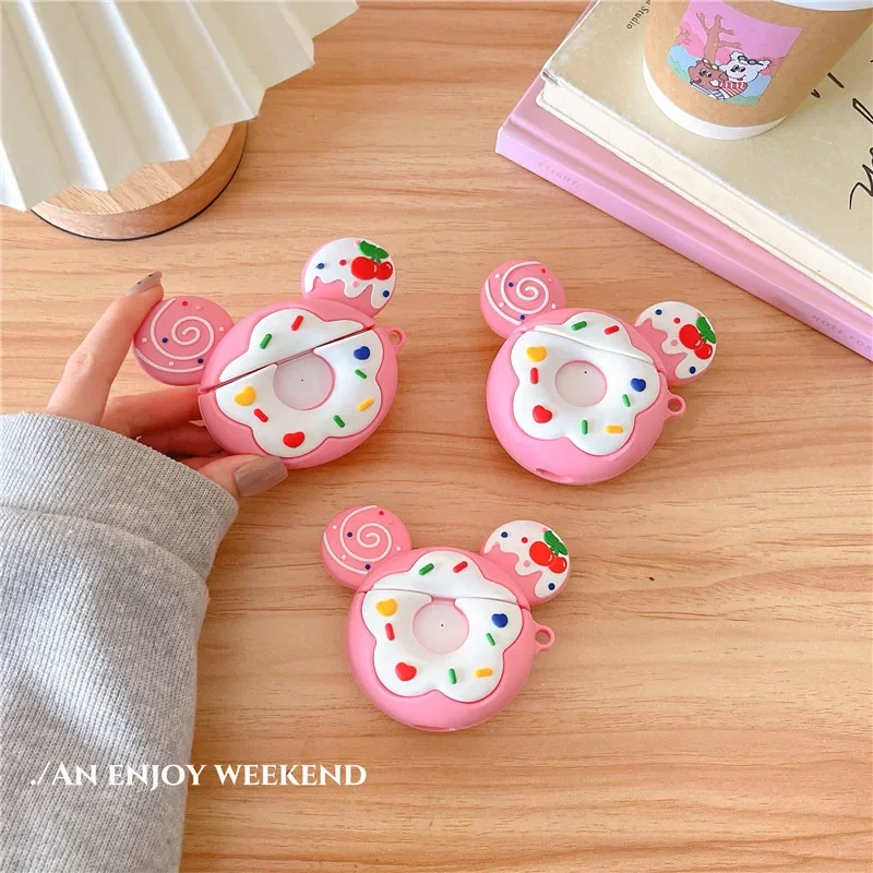 Cute Cartoon Donut Case for AirPods Pro2 Airpod Pro 1 2 3 Bluetooth Earbuds Charging Box Protective Earphone Case Cover