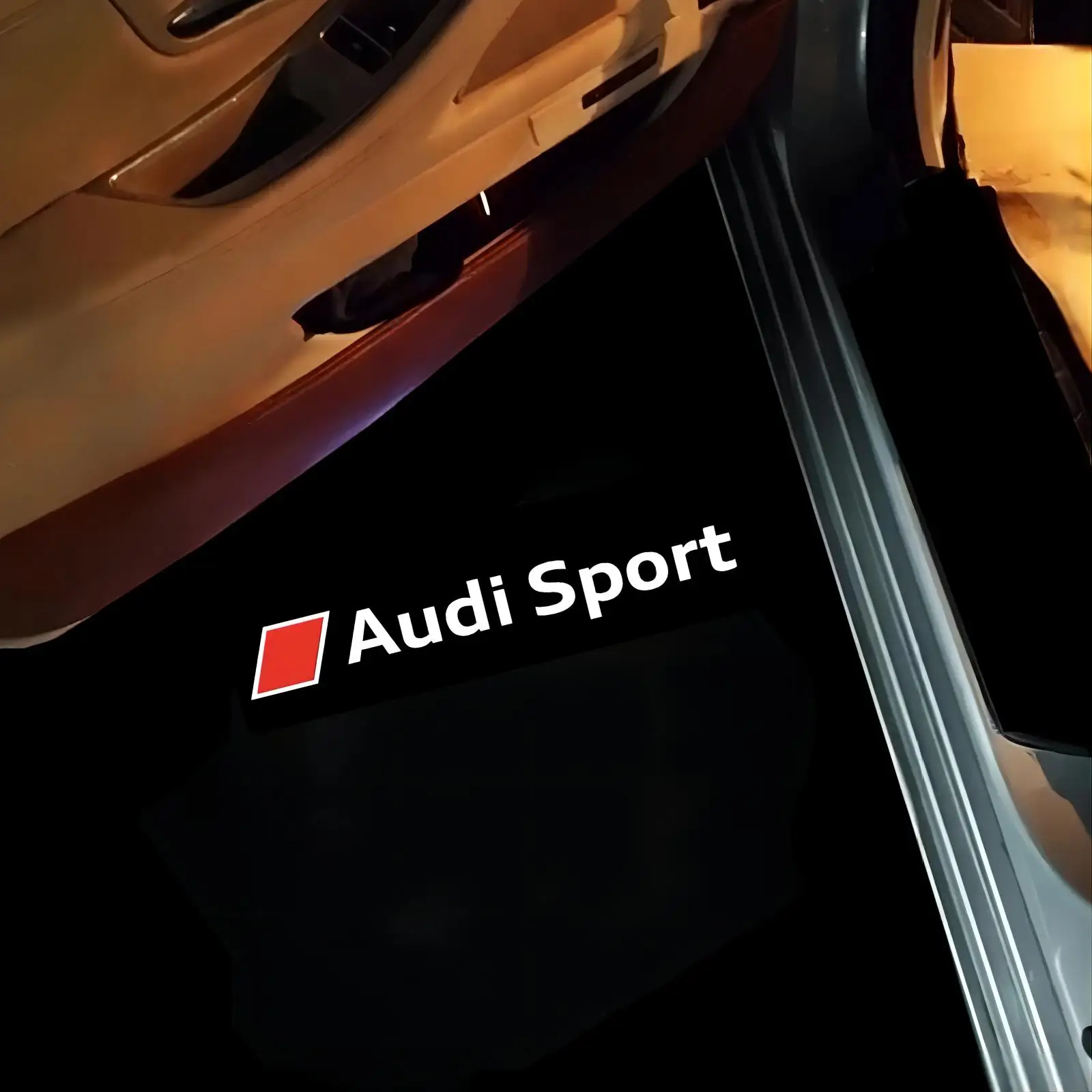 لأودي سلاين سبورت RS RS3 RS4 RS5 RS6 RS7 A4 B5 B6 B7 B8 RS S3 S4 S5 S6 S7 السيارات الباب Led شعار ترحيب ضوء مصباح الإسقاط. #5