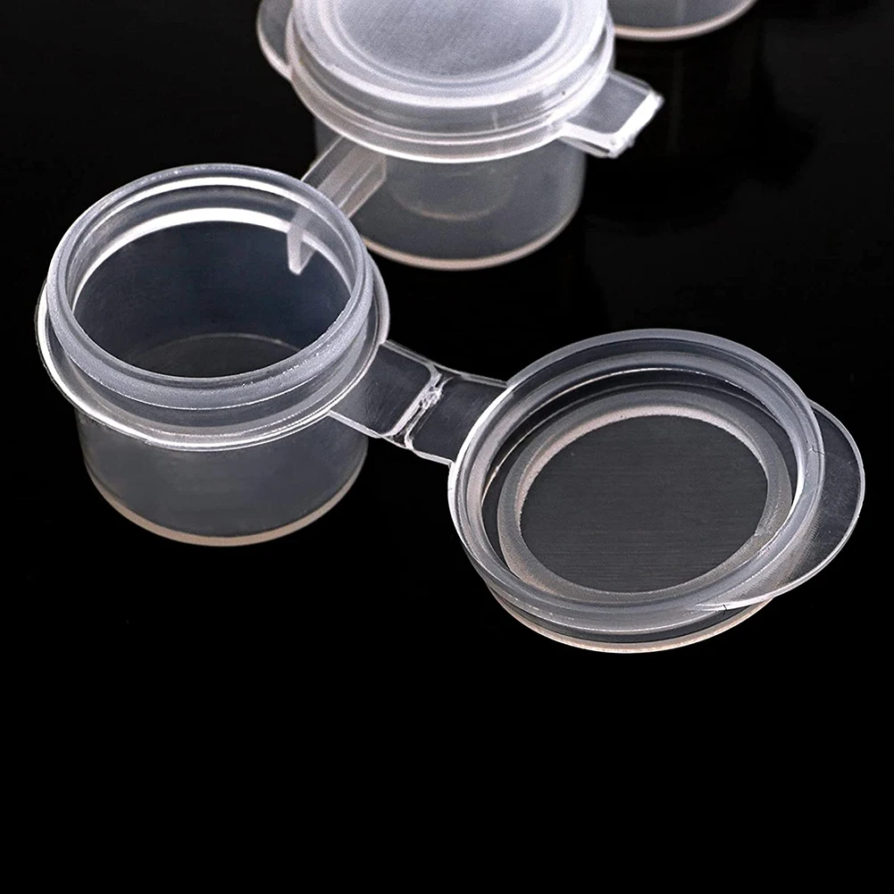 50 tiras de botes de pintura, 300 botes de 2 ml/0,07 oz, vasos de pintura vacíos con tapas, para aulas, pinturas, festivales de arte