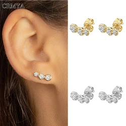 CRMYA Gold Silver Filled Stud Earrings For Women Vintage Party CZ Zircon Piercing Earrings 2022 Women Jewelry Wholesale