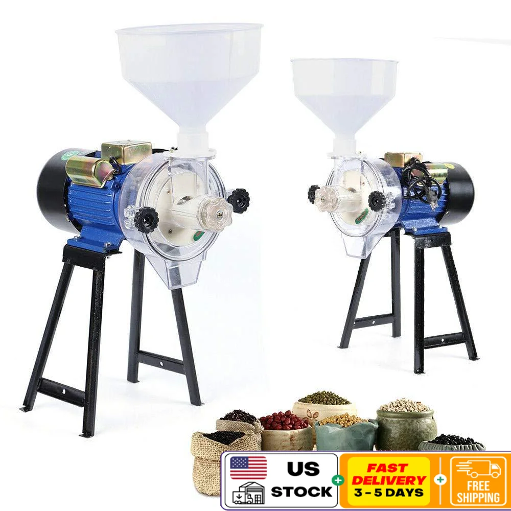 Electric Wet Grinder Mill Machine Cereals Rice Corn Wheat Coffee 110V US 2200W