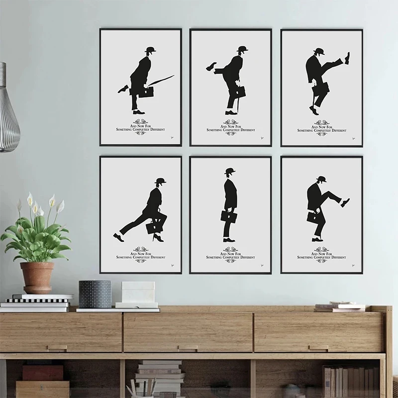 Minimalist Black and White Posters Silly Walks Canvas Painting Modern Posters and Prints Wall Picture for Room Home Decoration