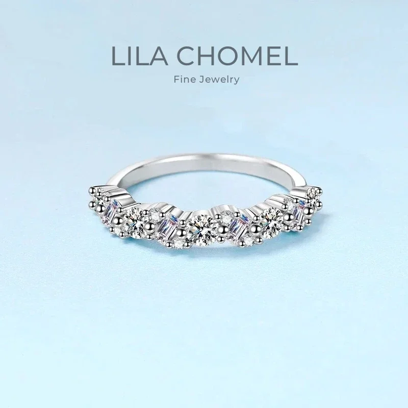 

Girlfriend Valentine's Day PT950 Platinum Engagement Rings 0.9CT Moissanite Diamond Women Wedding Band Daughter Birthday Gift