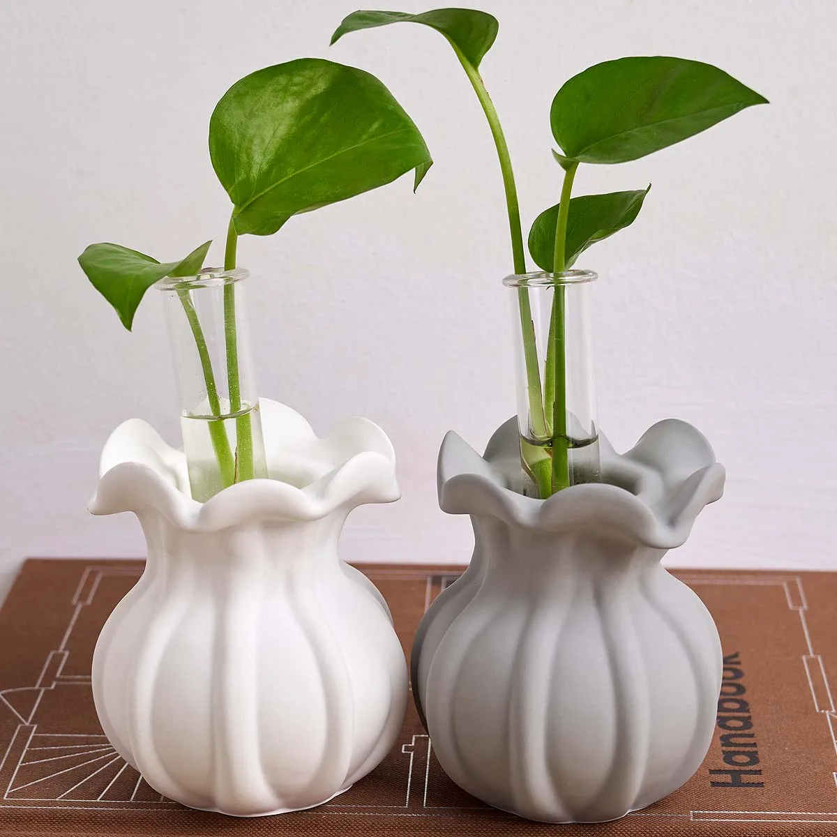 Flower Shape Vase Silicone Mold DIY Hydroponic Test Tube Flowerpot Casting Molds Plaster Resin Candlestick Craft Making Supplies
