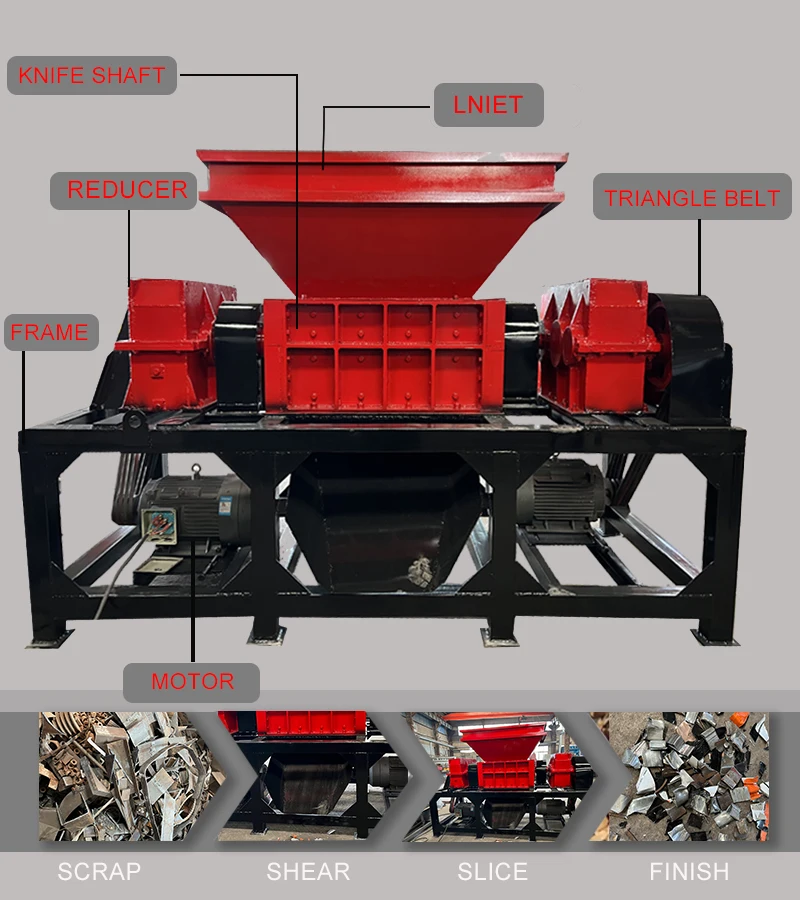 Mobile Waste Tire Shredder Flexible Moving Rubber Crushing Equipment For Decentralized Waste Tire Recycling Sites