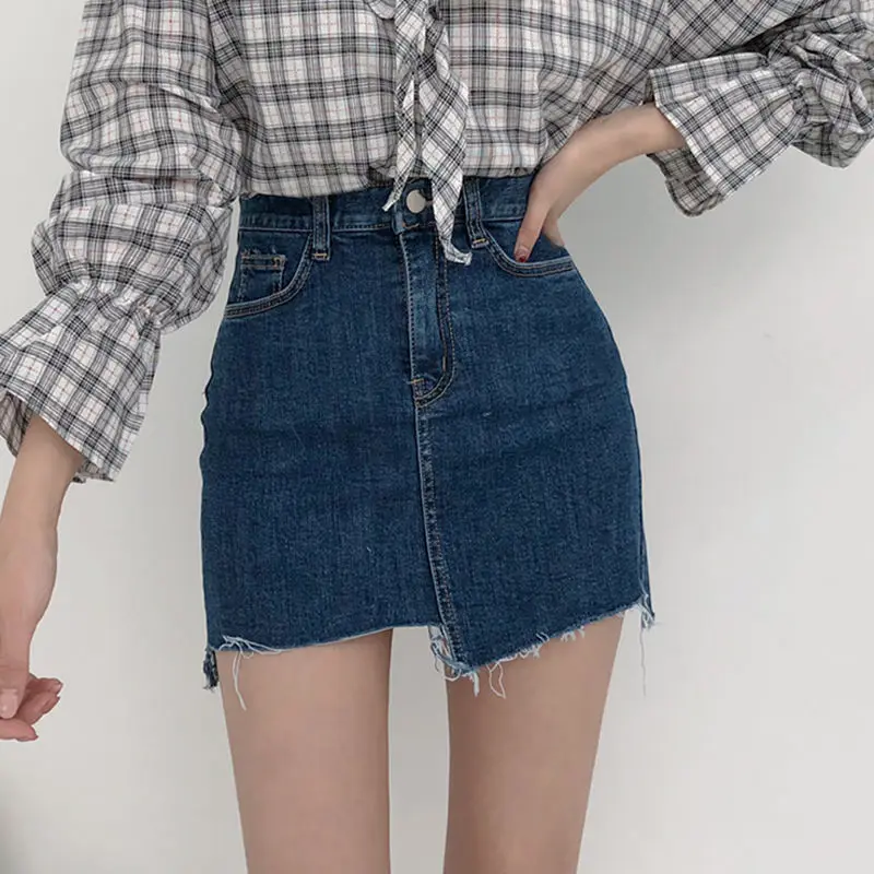 

Jeans Skirts for Women Short Irregular High Waist Woman Denim Skirt Sexy Korean Style Cheap Streetwear Clothing Sales Fashion